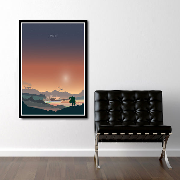 Force Inspired - Star Wars Sunset Minimalist Poster Set - Andor - Sunset Collection - Print 237 - Home Decor