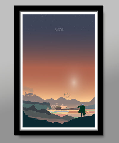 Force Inspired - Star Wars Sunset Minimalist Poster Set - Andor - Sunset Collection - Print 237 - Home Decor