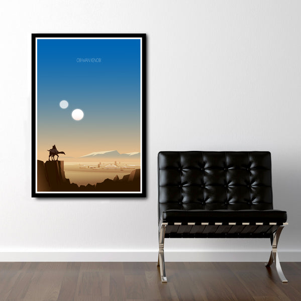 Force Inspired - Star Wars Sunset Minimalist Poster Set - Obi Wan - Sunset Collection - Print 237 - Home Decor