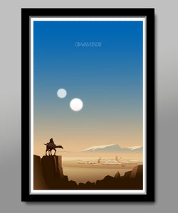 Force Inspired - Star Wars Sunset Minimalist Poster Set - Obi Wan - Sunset Collection - Print 237 - Home Decor