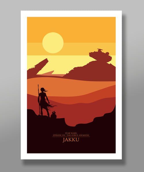 Force Inspired - Star Wars Inspired Minimalist Movie Poster Set - Complete Skyline Series - Home Decor