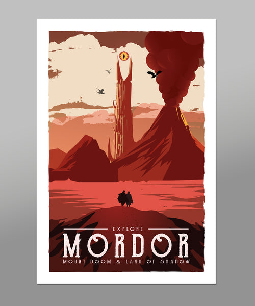 Mordor - Lord of the Rings Travel Poster - 13x19 16x24 or 24x36 Inches - Print 538 - Home Decor