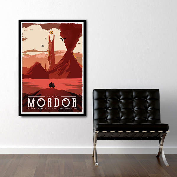 Mordor - Lord of the Rings Travel Poster - 13x19 16x24 or 24x36 Inches - Print 538 - Home Decor