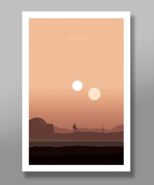 Star Wars Inspired - Minimalist Movie Poster Set - Complete Sunset Collection - Home Decor