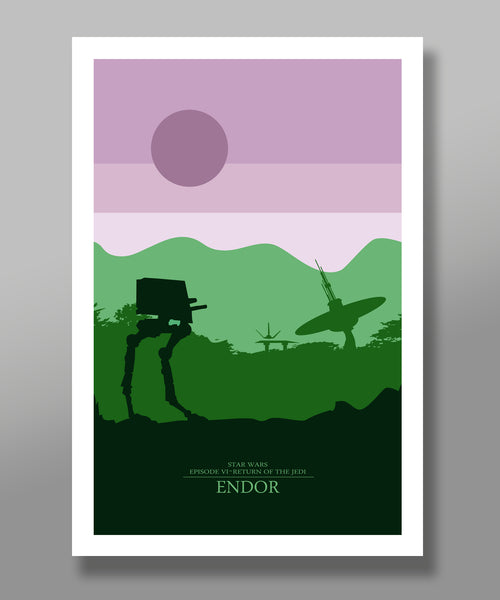 Force Inspired - Star Wars Inspired Minimalist Movie Poster Set - Complete Skyline Series - Home Decor