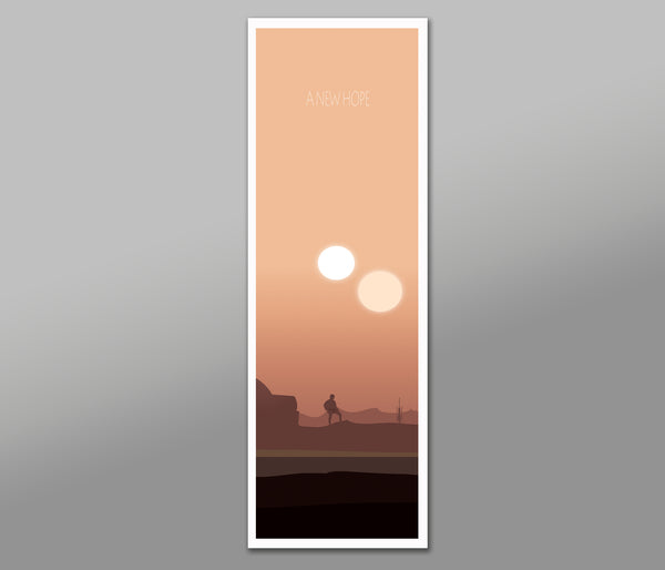 Star Wars Inspired -  Complete Sunset All 9 Movies - Long Collection - 12x36 Inches - Home Decor