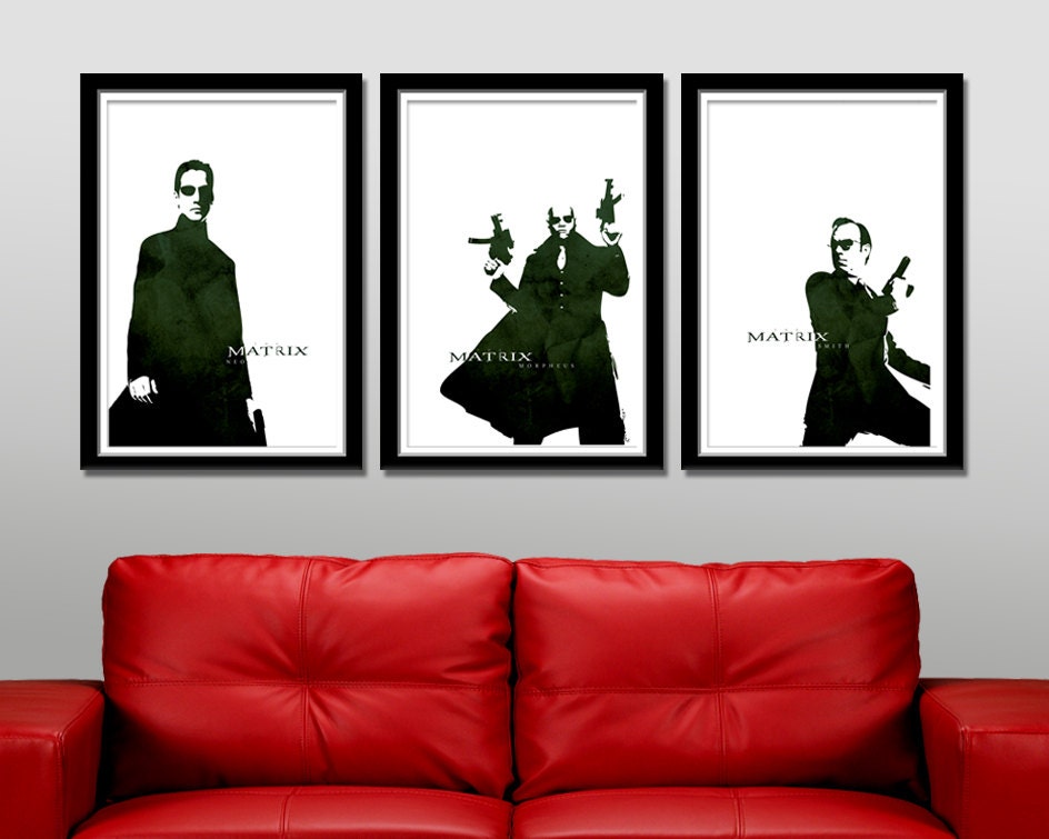 Matrix Poster 3some - Neo Inspired Minimalist Movie Poster Set - Print 30 - Home Decor