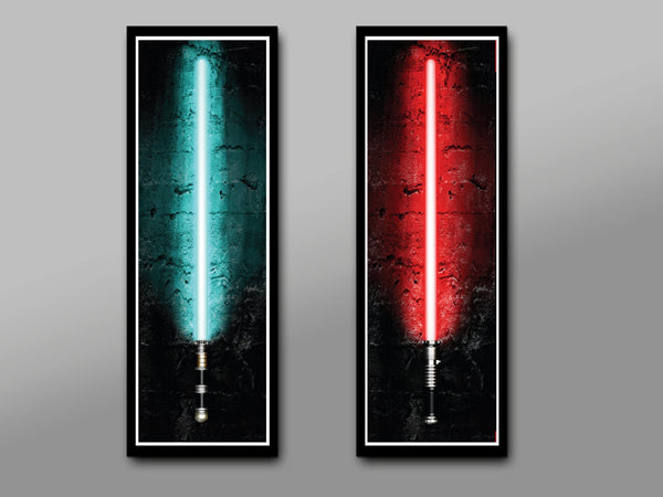 Light Saber Inspired - Sith vs Jedi (Print 356) - Tall Collection 12 x 36 Inches - Home Decor