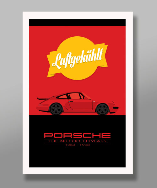 The Air Cooled Years - Porsche 911 Tribute Poster - 13x19 or 24x36 - Poster 373 - Home Decor