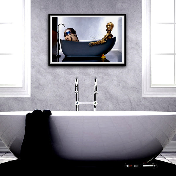 Star Wars Bathtub Droids Inspired Poster - Bubbles Edition - 13 x 19 16 x 24 OR 24 x 36 Inches -  Home Decor