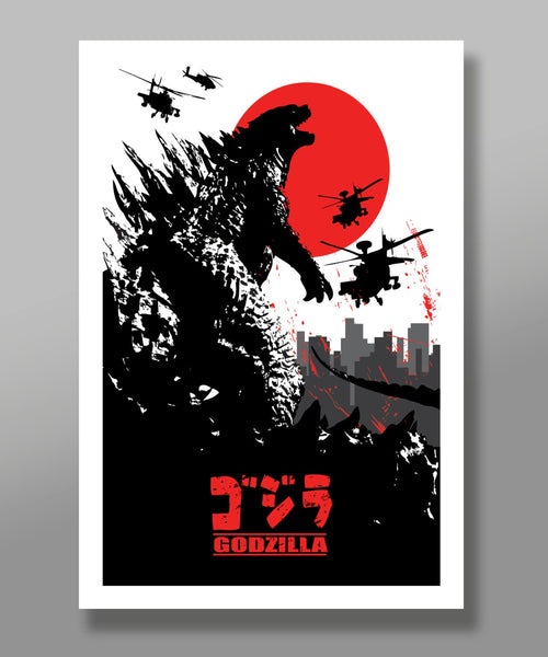 Godzilla Poster - Minimalist Movie Poster - Japanese Version (print 180) Home Decor