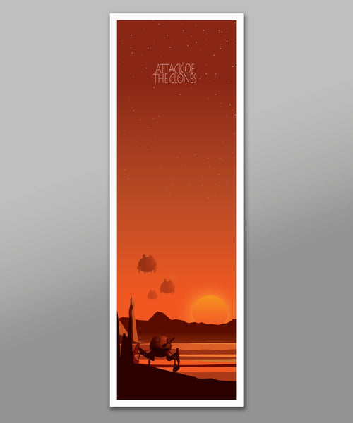 Force Inspired-Star Wars Inspirited-Minimalist Movie Poster Set 2 - Sunset Collection/Long Series - 12 x 36 Inches - Print 333 - Home Decor