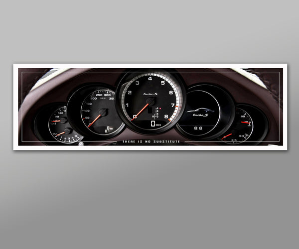 Turbo S - Porsche 911 - Gauges Tribute Poster - Print 421 - 12 X 36 - Home Decor