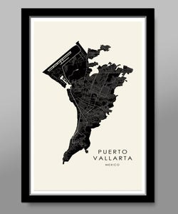 Puerto Vallarta Customizable Minimalist Map - Home Decor