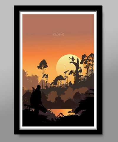 Predator Inspired Minimalist Sunset Movie Poster - Print 456 - Home Decor
