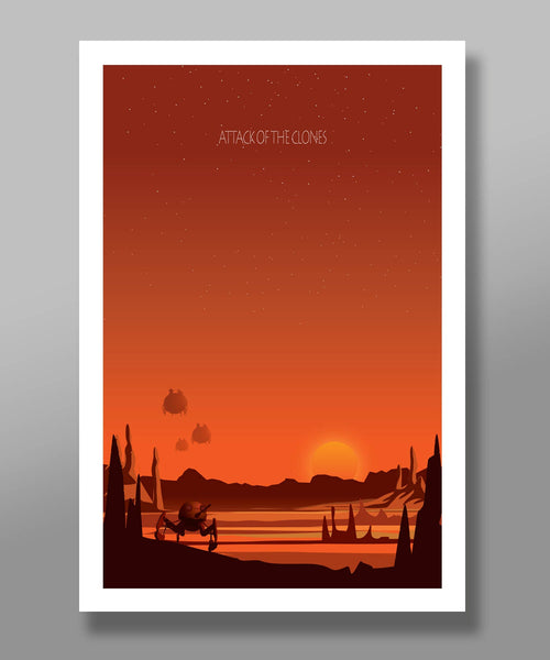 Star Wars Inspired - Minimalist Movie Poster Set - Complete Sunset Collection - Home Decor