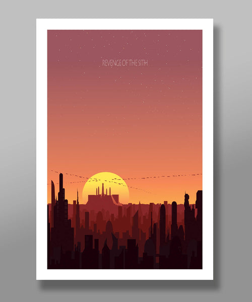 Star Wars Inspired - Minimalist Movie Poster Set - Complete Sunset Collection - Home Decor