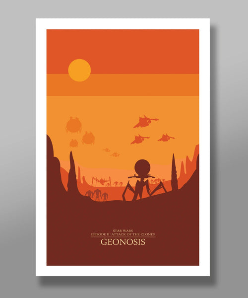 Force Inspired - Star Wars Inspired Minimalist Movie Poster Set - Complete Skyline Series - Home Decor