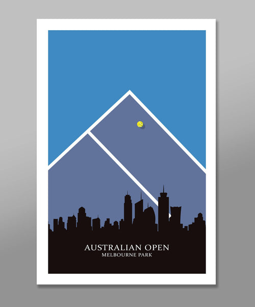 Grand Slam Tennis Collection Poster Set - Print 455 - Home Decor- 13 X 19 16 X 24-OR- 24 x 36 Inches