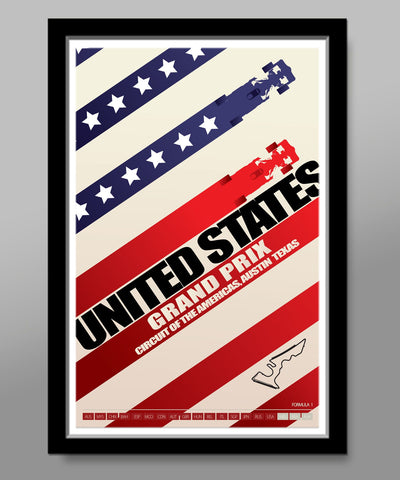 United States Grand Prix Race Inspired Vintage Style Minimalist Poster - Print 279 - Home Decor
