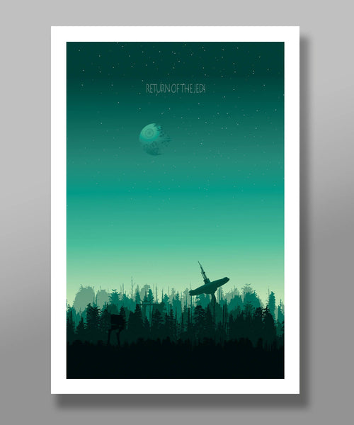 Force Inspired - Star Wars Inspirited Minimalist Poster Set - Episodes 4,5,6,7 & 8 - 5 Series Sunset Collection - Print 237 - Home Decor