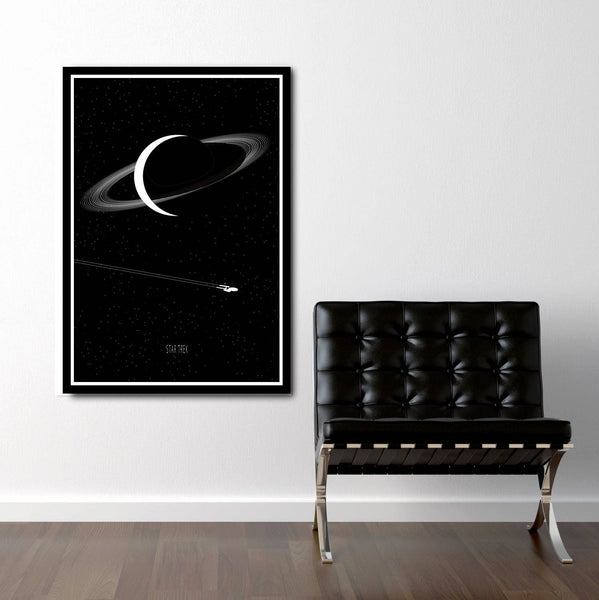 Star Trek Inspired Minimalist Poster - Customizable Planet Background - Print 465 - 13x19 16x24 or 24x36 Inch - Home Decor