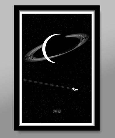 Star Trek Inspired Minimalist Poster - Customizable Planet Background - Print 465 - 13x19 16x24 or 24x36 Inch - Home Decor