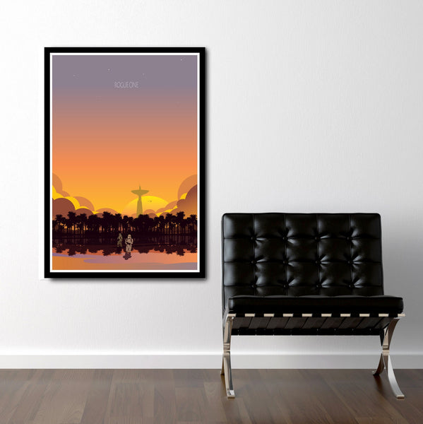 Rogue One Inspired - 13x19, 24x36 or Long 12x36 Inches - Part of Our Sunset Minimalist Poster Set - Print 401 - Home Decor