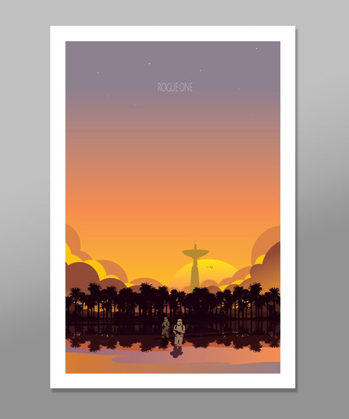 Rogue One Inspired - 13x19, 24x36 or Long 12x36 Inches - Part of Our Sunset Minimalist Poster Set - Print 401 - Home Decor