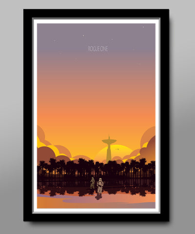 Rogue One Inspired - 13x19, 24x36 or Long 12x36 Inches - Part of Our Sunset Minimalist Poster Set - Print 401 - Home Decor