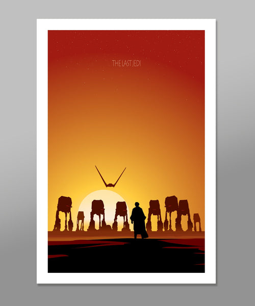 Force Inspired - Star Wars The Last Jedi - Minimalist Sunset Collection Alternate - Print 487 - Home Decor