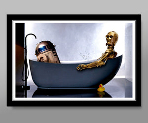 Star Wars Bathtub Droids Inspired Poster - Bubbles Edition - 13 x 19 16 x 24 OR 24 x 36 Inches -  Home Decor