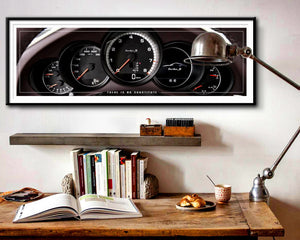 Turbo S - Porsche 911 - Gauges Tribute Poster - Print 421 - 12 X 36 - Home Decor