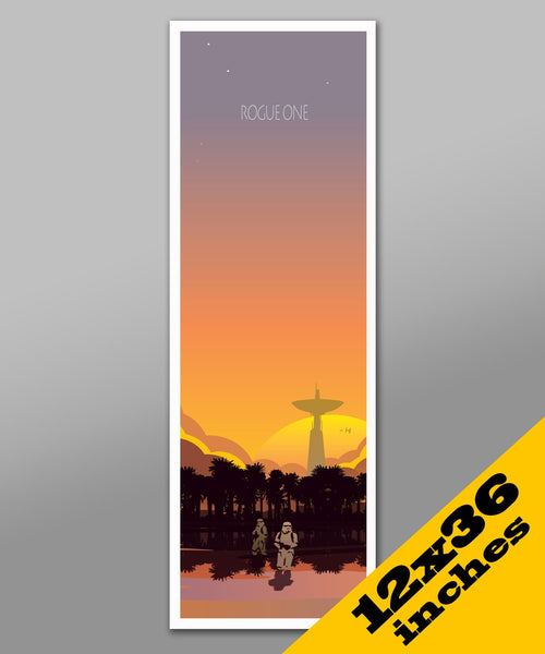 Rogue One Inspired - 13x19, 24x36 or Long 12x36 Inches - Part of Our Sunset Minimalist Poster Set - Print 401 - Home Decor