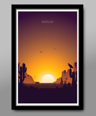 Breaking Bad Inspired - Minimalist Sunset Poster - 13x19 16x24 or 24x36 Inch Print 507 - Home Decor