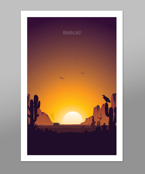 Breaking Bad Inspired - Minimalist Sunset Poster - 13x19 16x24 or 24x36 Inch Print 507 - Home Decor
