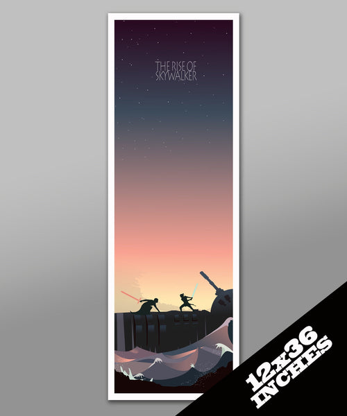 Force Inspired Episode 9 - 13x19, 16x24 ,24x36 or 12x36 Inches - Part of Our Star Wars Sunset Minimalist Poster Set - Home Decor