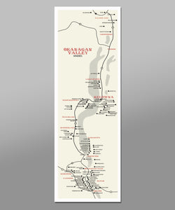 Okanagan Valley Minimalist Wineries Poster - 12x36 - Home Decor
