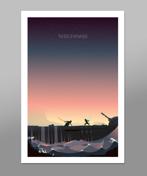 Force Inspired Episode 9 - 13x19, 16x24 ,24x36 or 12x36 Inches - Part of Our Star Wars Sunset Minimalist Poster Set - Home Decor