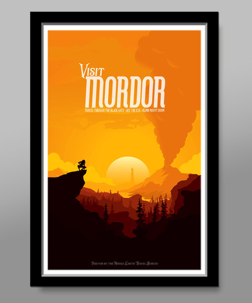 Mordor Travel Inspired - Lord of the Rings Sunset Poster - Print 483 - 13x19 16x24 or 24x36 Inch - Home Decor