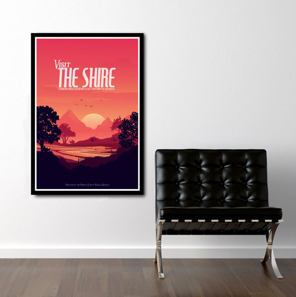 Shire Travel Inspired - Sunset Poster - Print 483 - 13x19 or 24x36 Inch - Home Decor