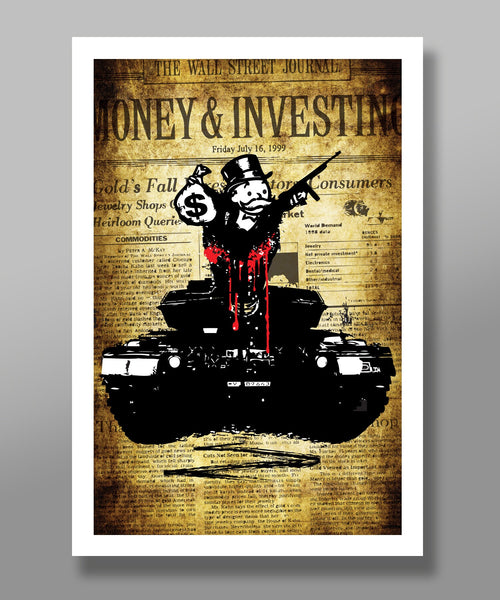 Wall Street Greed Collection Banksy Inspired - Print 295 - Home Decor