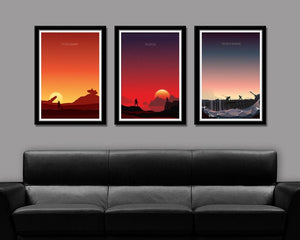 Force Inspired - Star Wars Sunset Minimalist Poster Set - Episodes 7,8 & 9 Sunset Collection - Print 237 - Home Decor