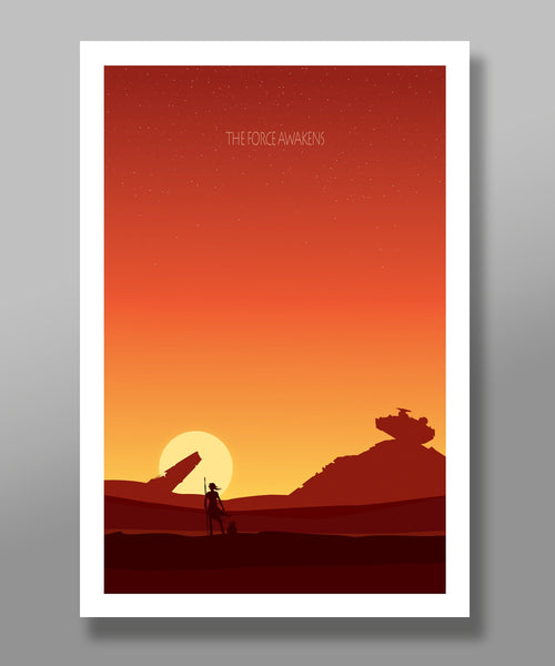 Force Inspired - Star Wars Sunset Minimalist Poster Set - Episodes 7,8 & 9 Sunset Collection - Print 237 - Home Decor