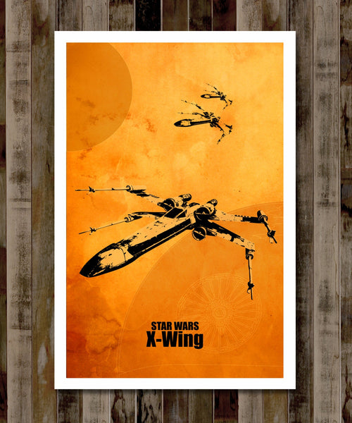 Force Inspired Minimalist Star Wars Movie Poster Set - Home Decor (warm yellow)