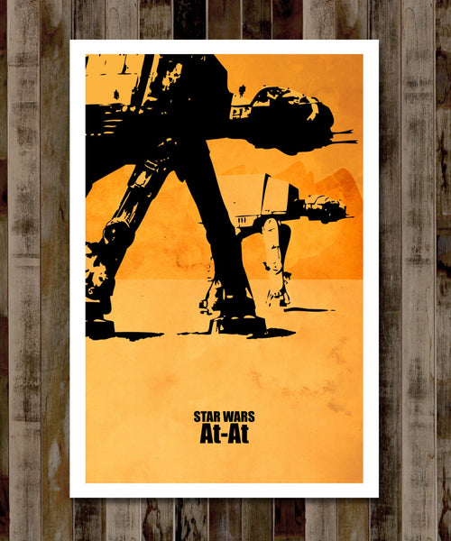 Force Inspired Minimalist Star Wars Movie Poster Set - Home Decor (warm yellow)