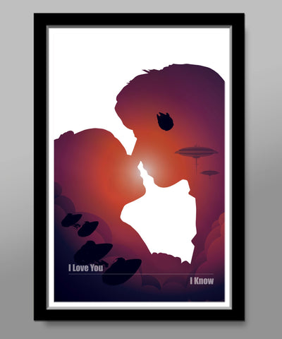 Han + Leia  Inspired Minimalist Star Wars Movie Poster - I love You. I know. -  Home Decor