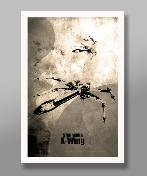 Force Inspired Minimalist Star Wars Movie Poster Set - Home Decor (Sepia)