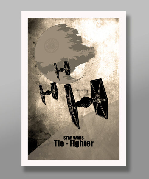 Force Inspired Minimalist Star Wars Movie Poster Set - Home Decor (Sepia)