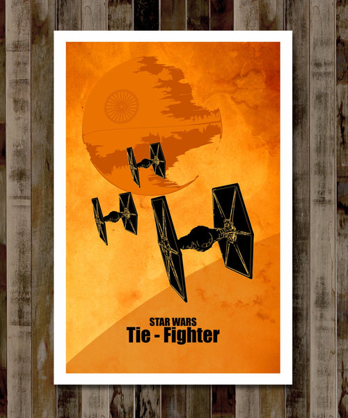 Force Inspired Minimalist Star Wars Movie Poster Set - Home Decor (warm yellow)